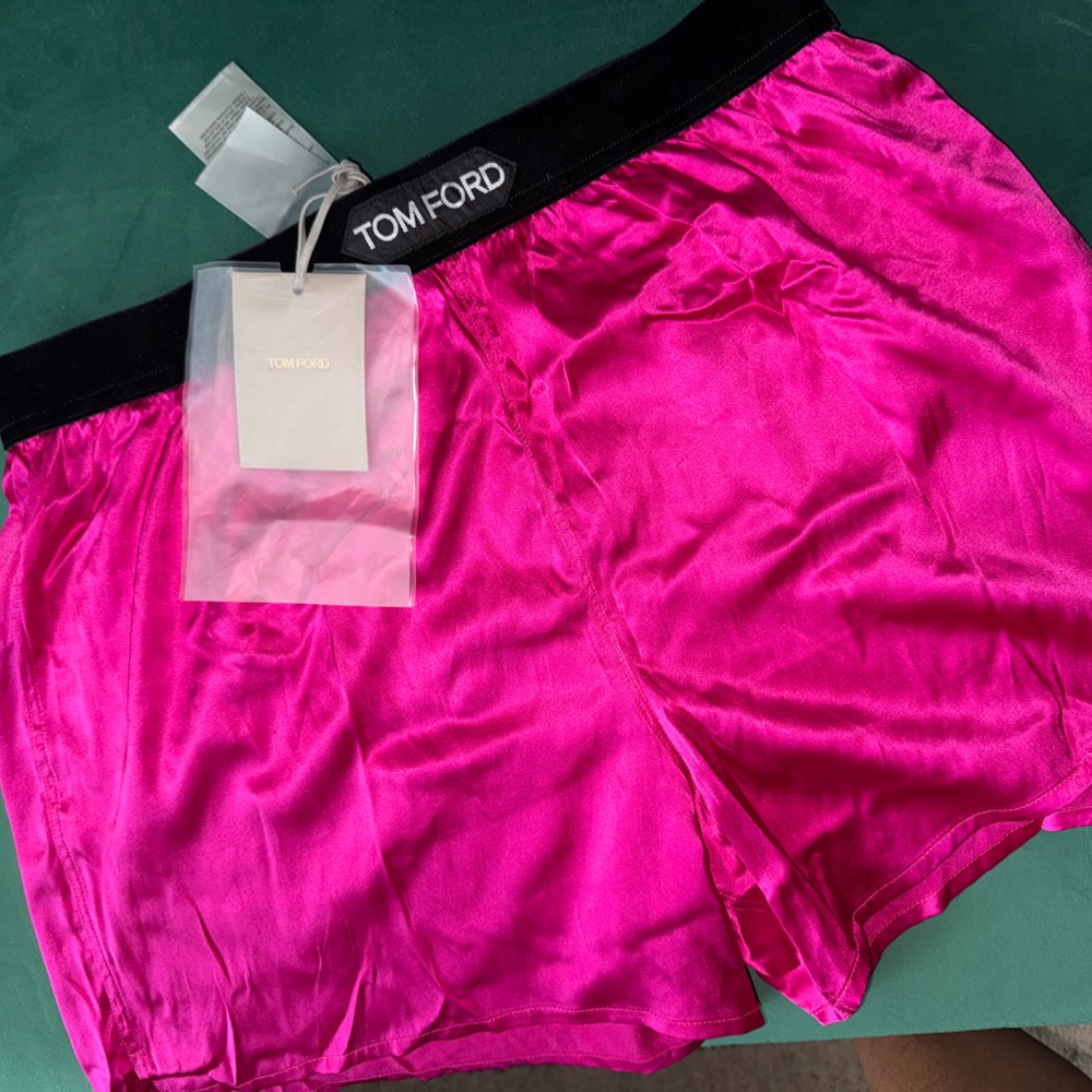 Tom Ford Women's Vibrant Pink Satin Athletic Shorts